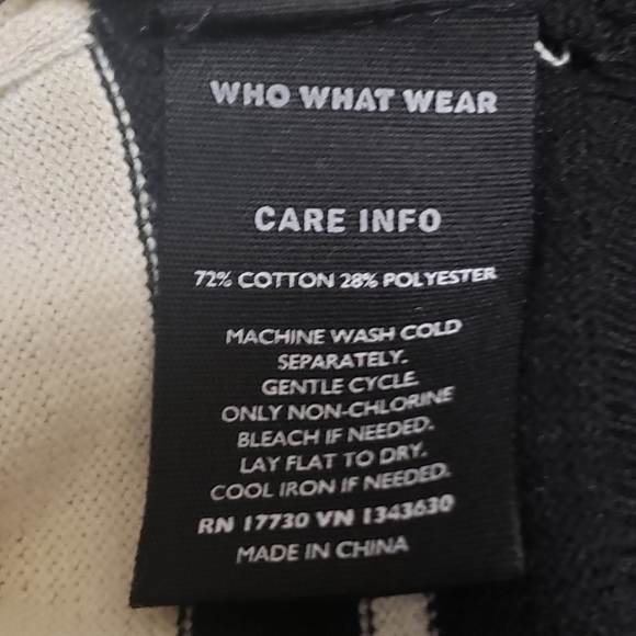 Who What Wear Black and White Stripes Sweater - Picture 6 of 10